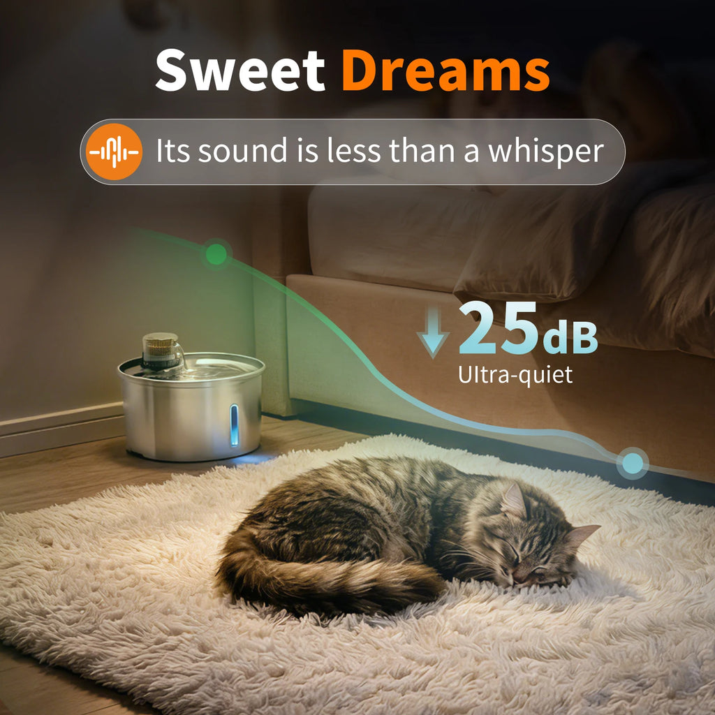 Fontaine à eau intelligente pour chat et chien, 3,2 L