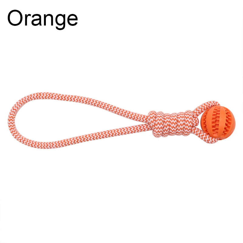 Balle jouet interactive pour chien — Corde coton & distributeur de friandises