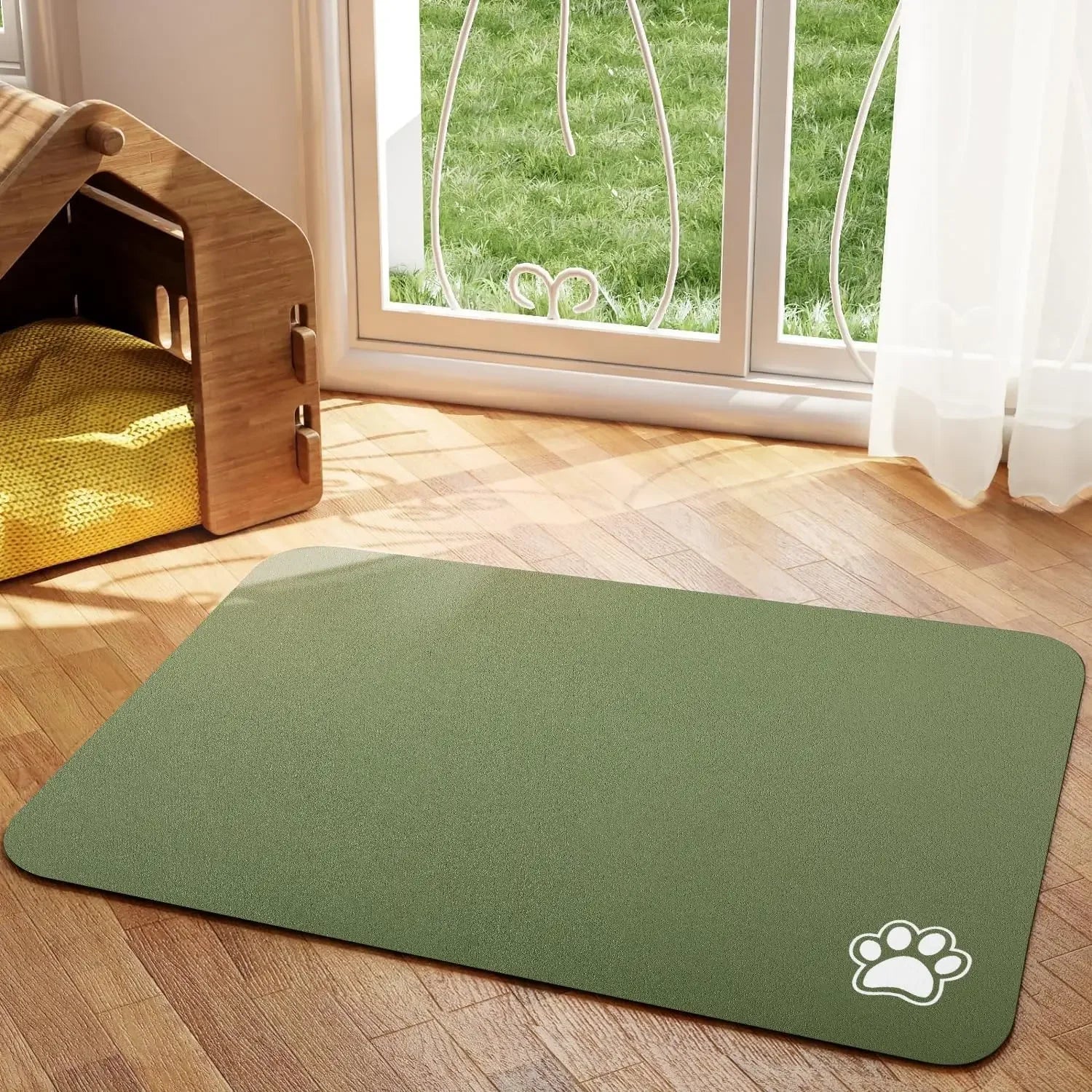 Tapis d'alimentation absorbant antidérapant pour chien et chat