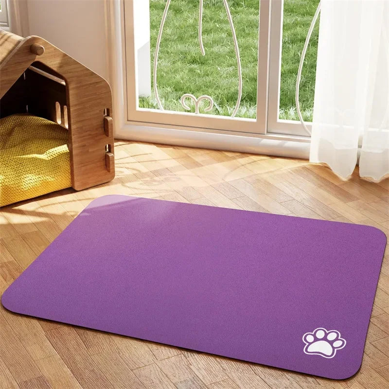 Tapis d'alimentation absorbant antidérapant pour chien et chat