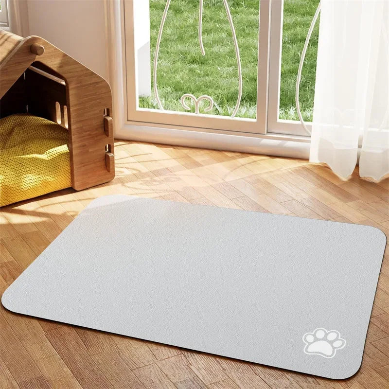 Tapis d'alimentation absorbant antidérapant pour chien et chat