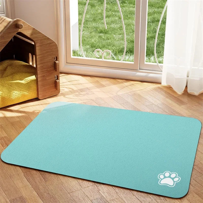 Tapis d'alimentation absorbant antidérapant pour chien et chat
