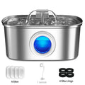 Stainless Steel Pet Water Fountain, Ultra-Quiet Water Dispenser for Multiple Dogs and Cats, 3.2 L