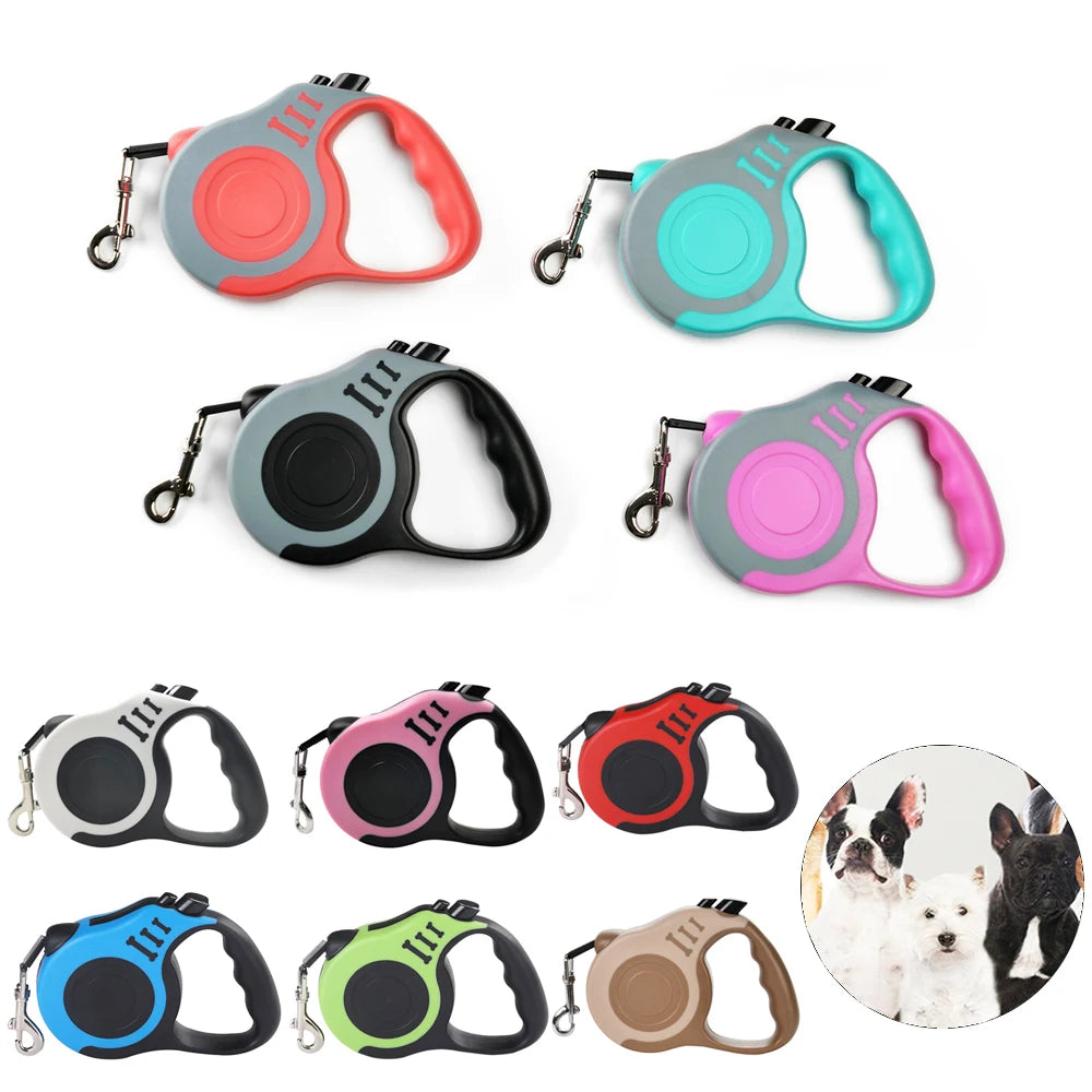 Laisse nylon rétractable pour chien 3m et 5m