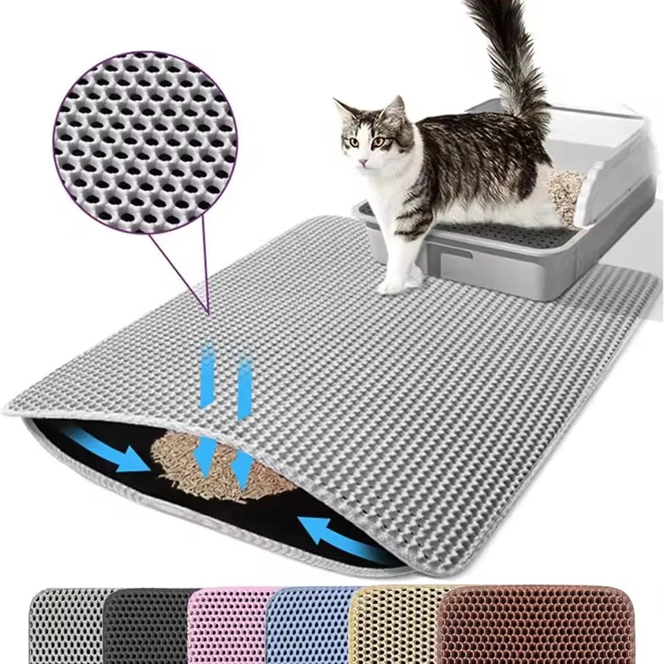 Tapis de litière pour chat imperméable double couche