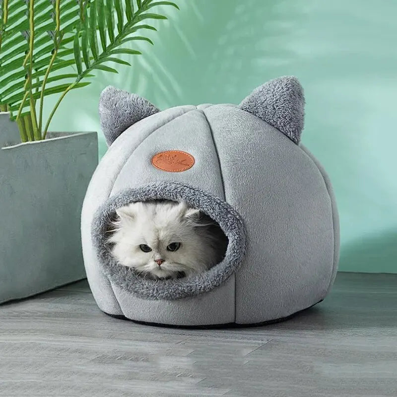 Nid de chat universel quatre saisons en forme de tête de chat