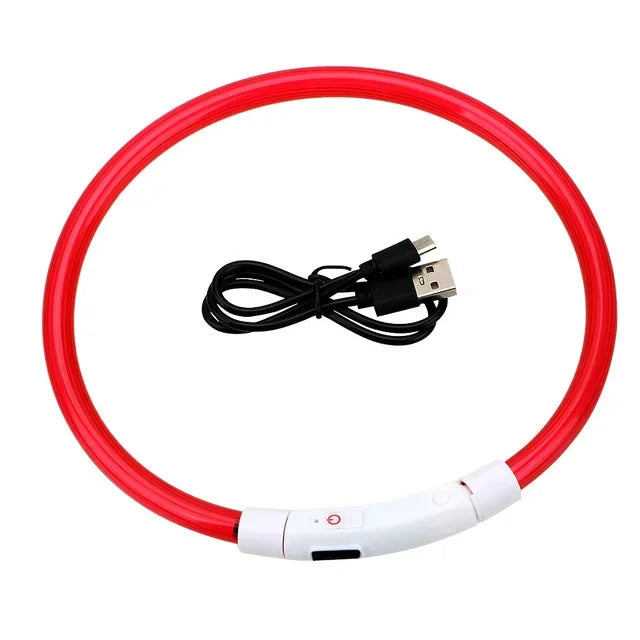 Collier Led lumineux Usb pour chien, chat 3 Modes lumière LED
