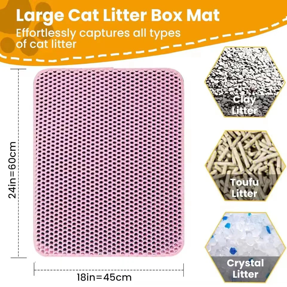 Tapis de litière pour chat imperméable double couche