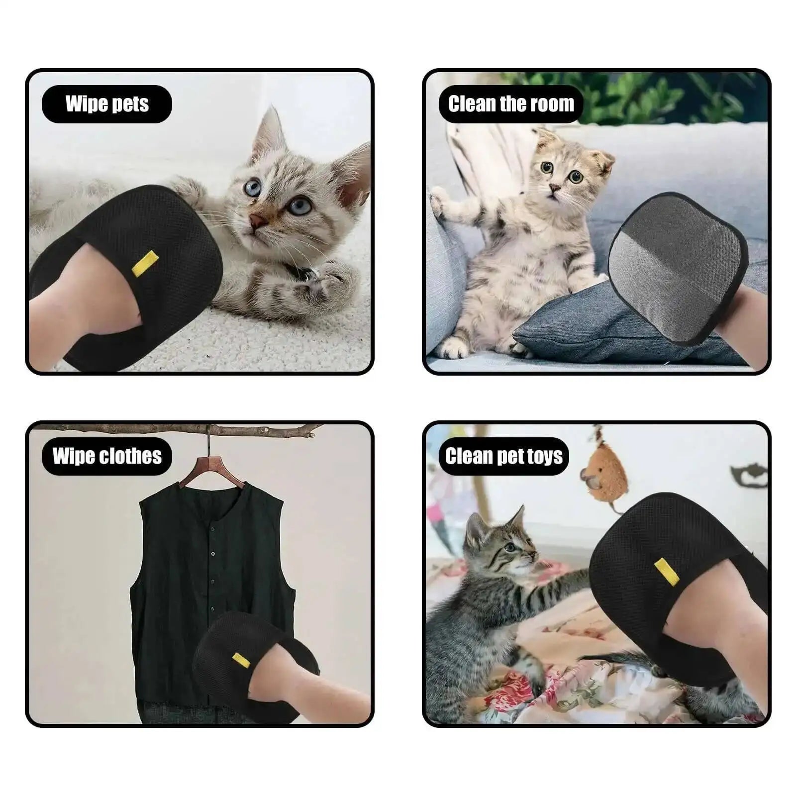 Gants anti-poils pour animaux — Ramassage rapide et sans effort