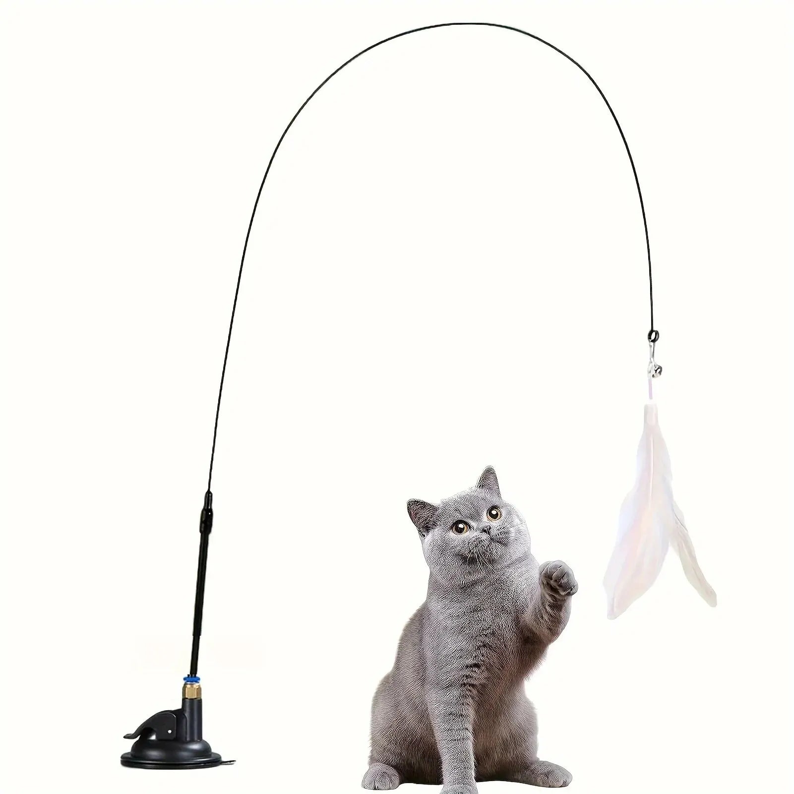 Jouet pour chat avec cloche interactive et baguette en plumes