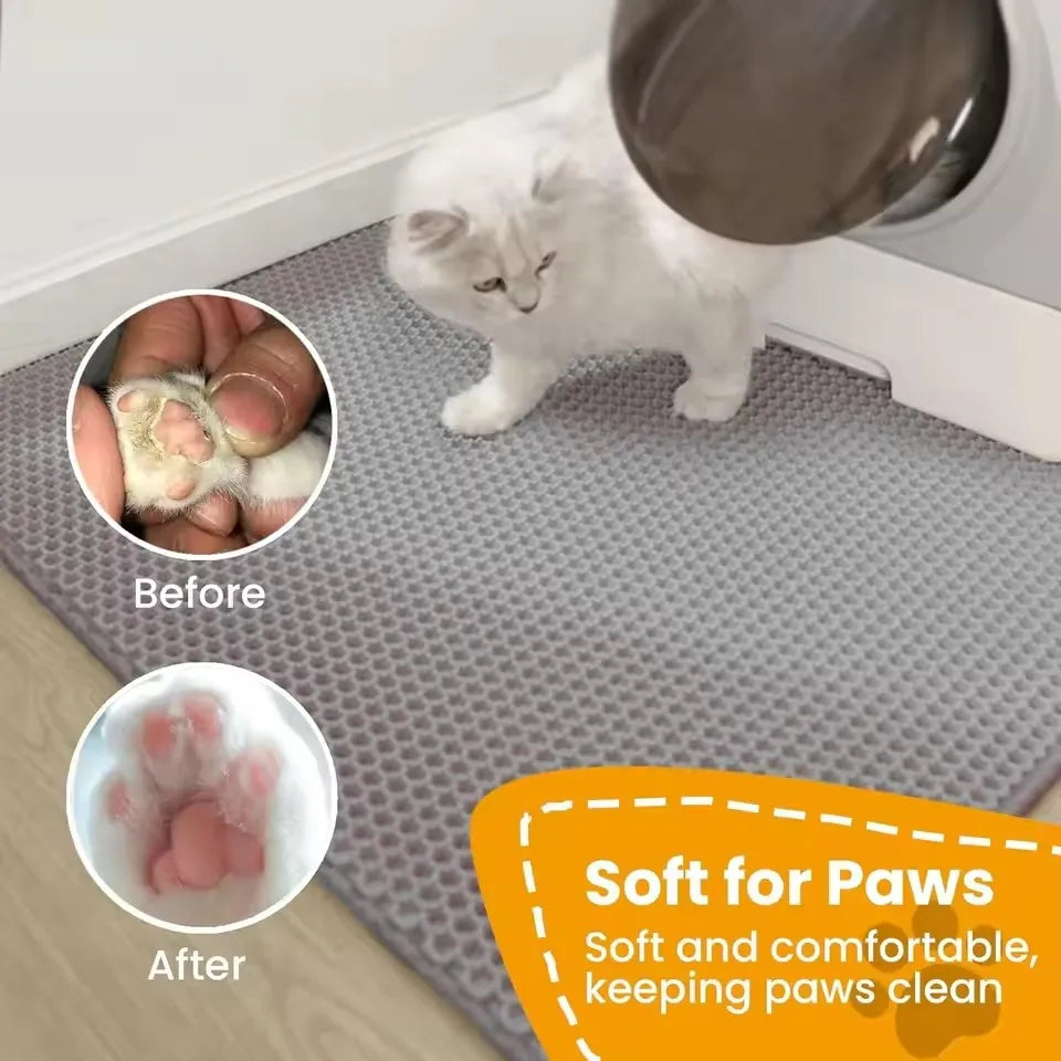 Tapis de litière pour chat imperméable double couche