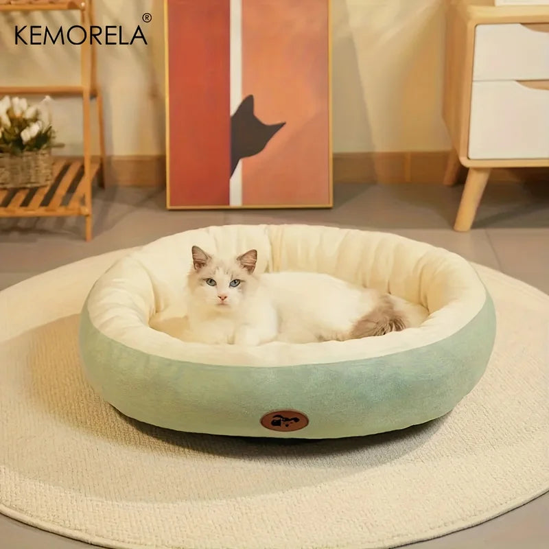 Coussin épais ovale en peluche pour animaux de compagnie