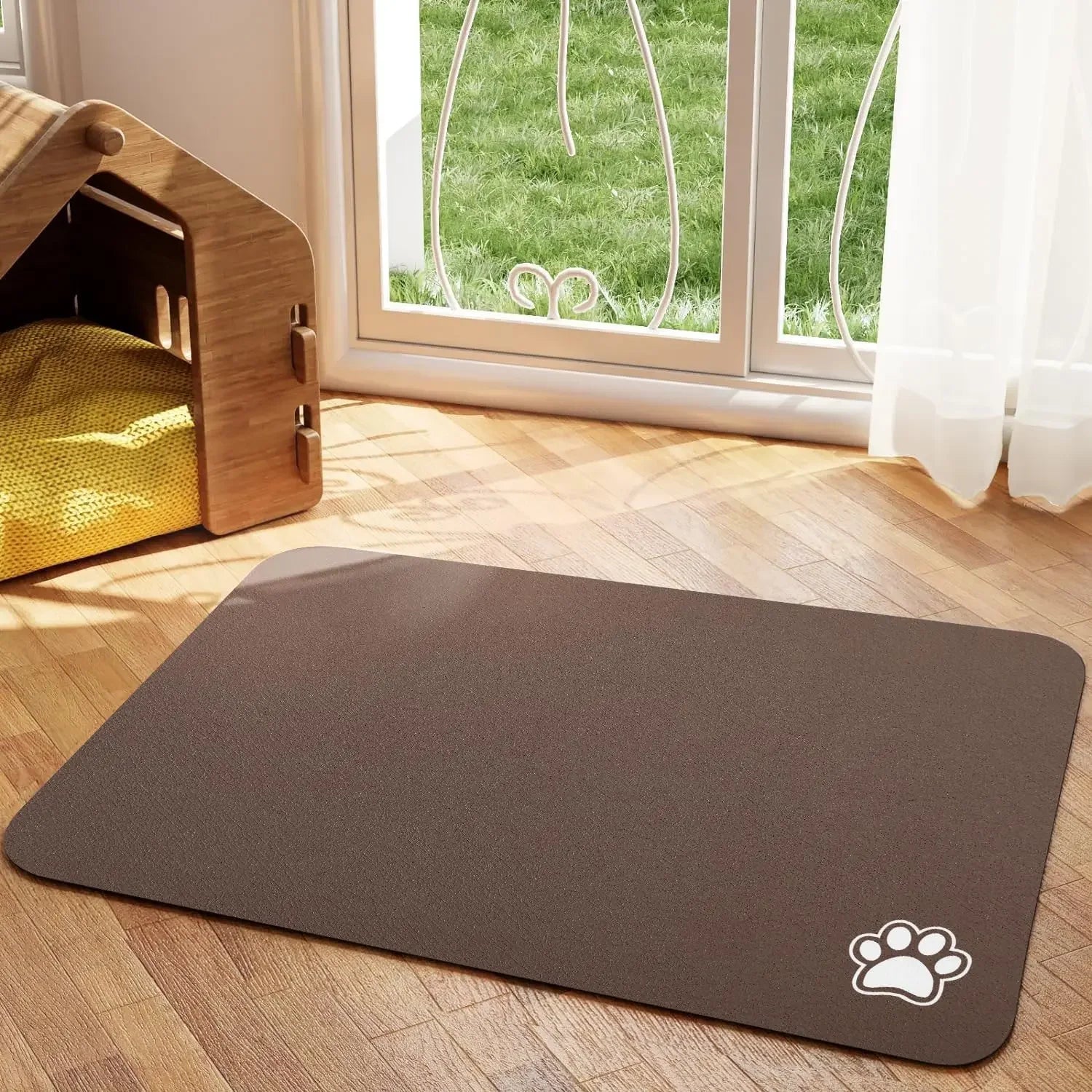 Tapis d'alimentation absorbant antidérapant pour chien et chat