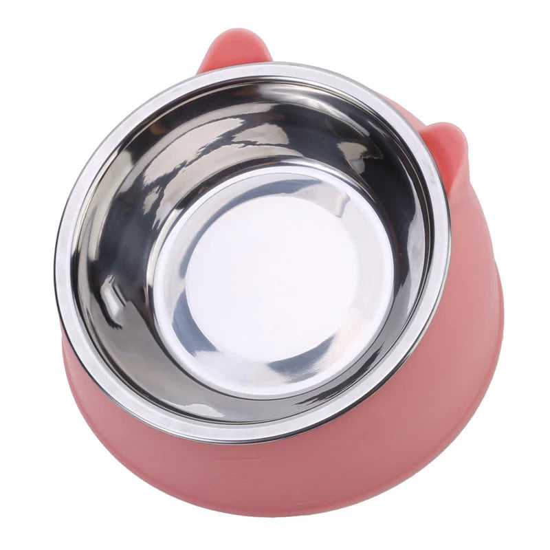 Bol créatif incliné pour chat, chaton, chiot, en acier inoxydable