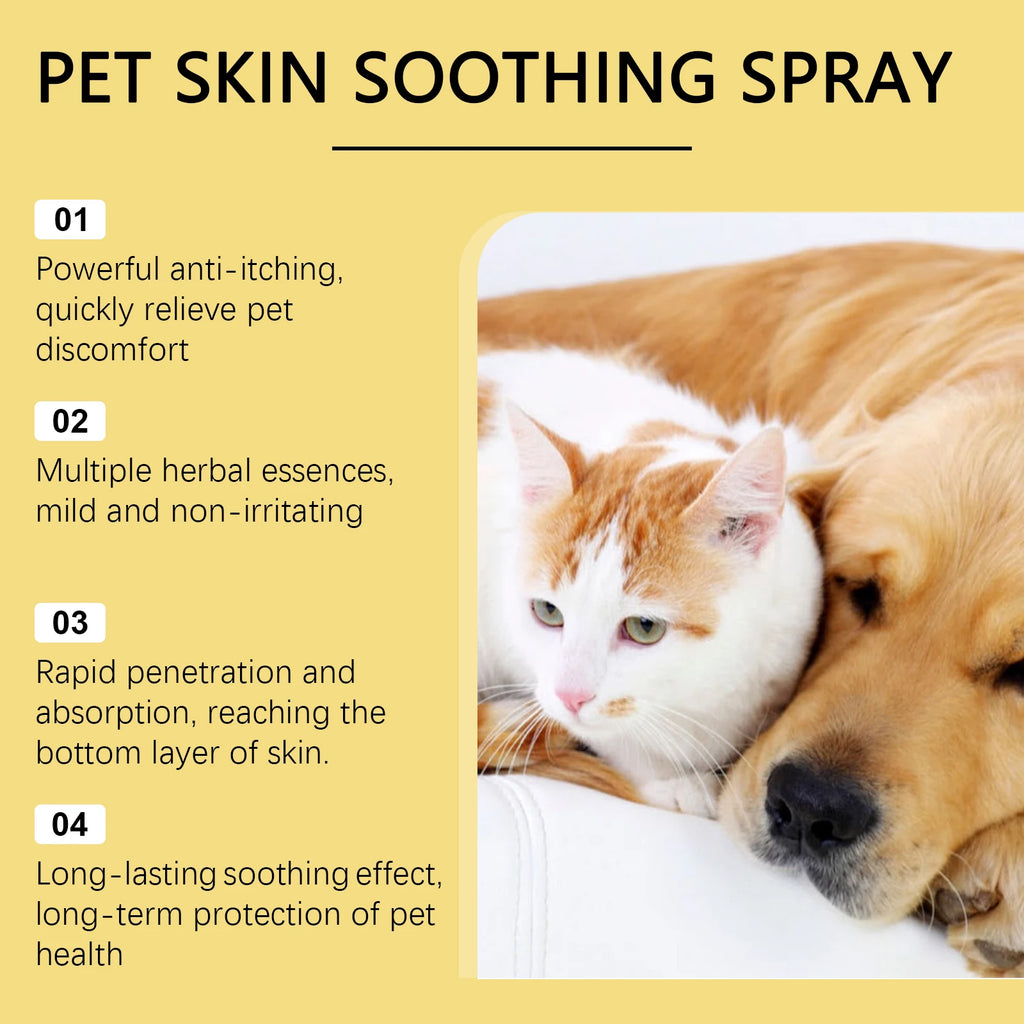 Spray soin cutané pour chien et chat — Anti-puces, cicatrisant et anti-démangeaisons