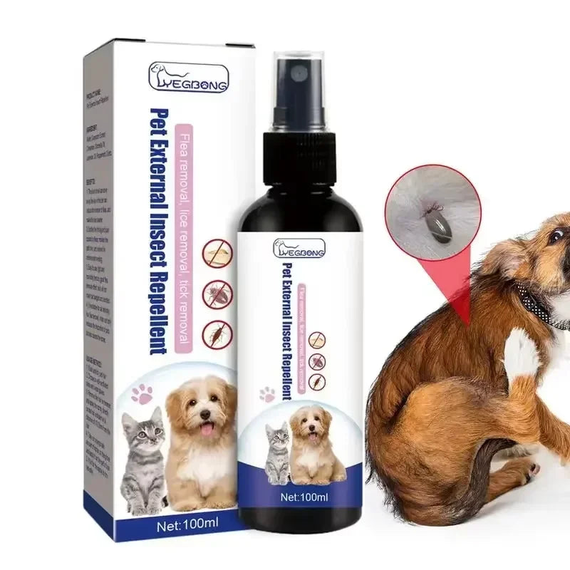Spray anti-puces et anti-tiques pour chien et chat — Soulage les démangeaisons
