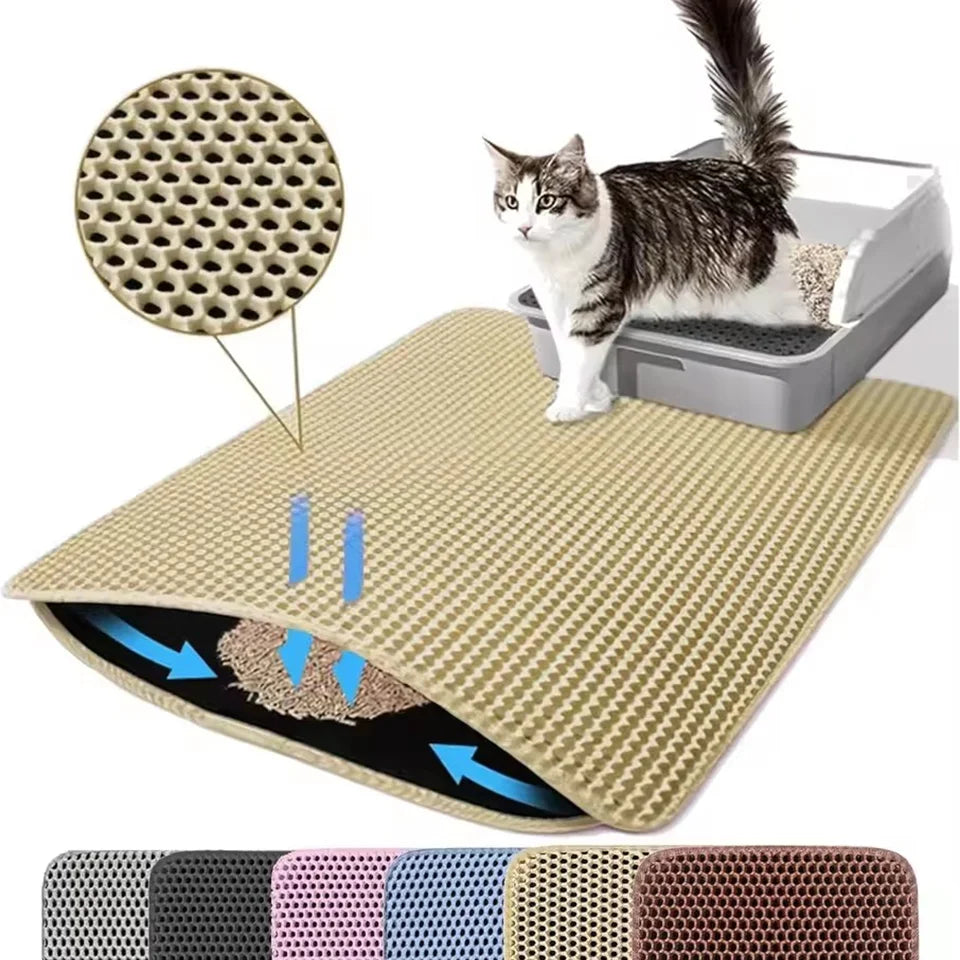 Tapis de litière pour chat imperméable double couche