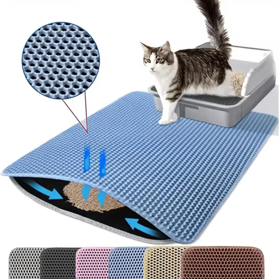 Tapis de litière pour chat imperméable double couche