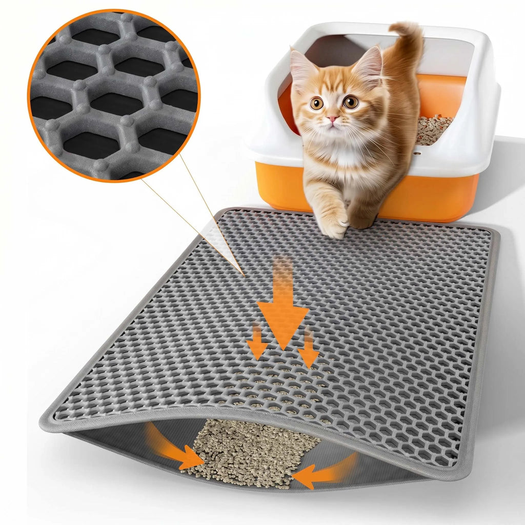 Litière imperméable pour chat, double couche