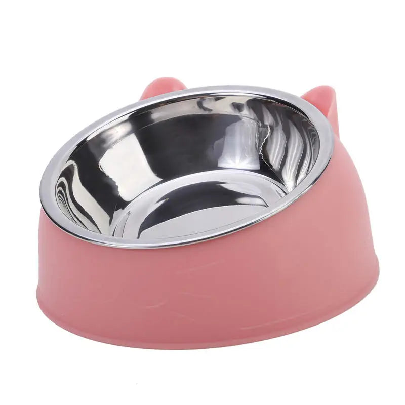 Bol créatif incliné pour chat, chaton, chiot, en acier inoxydable
