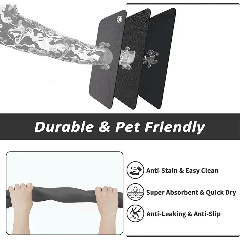 Tapis absorbant pour chien et chat, pour aliments et eau