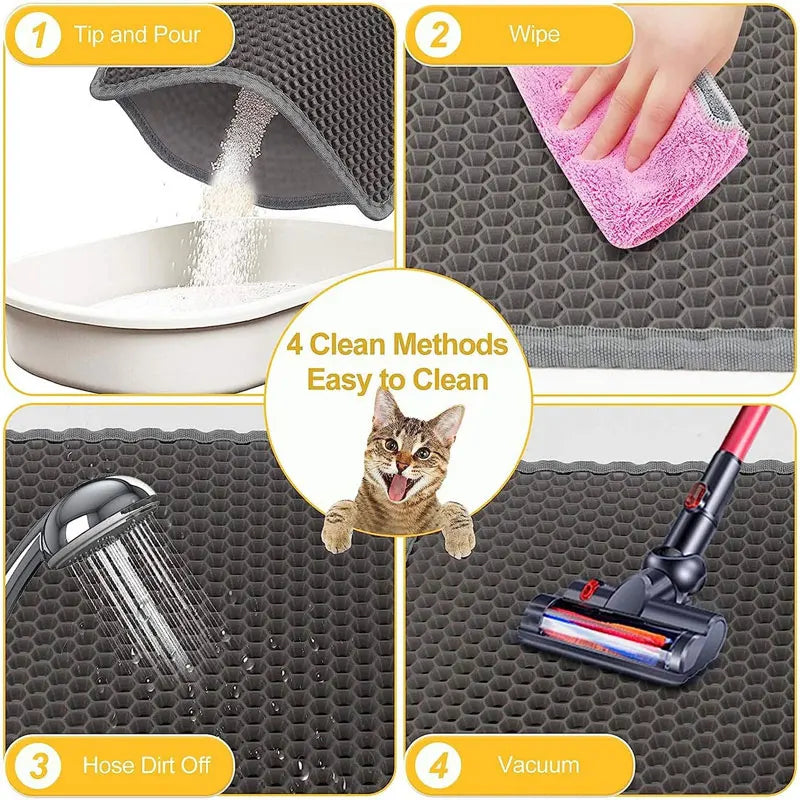Litière imperméable pour chat, double couche