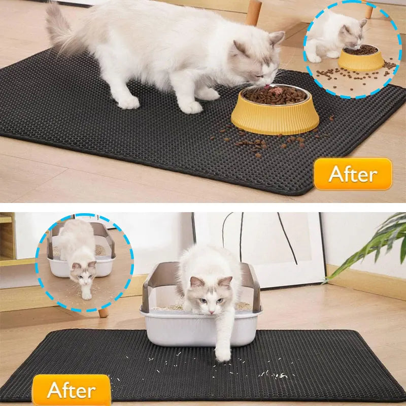 Litière imperméable pour chat, double couche