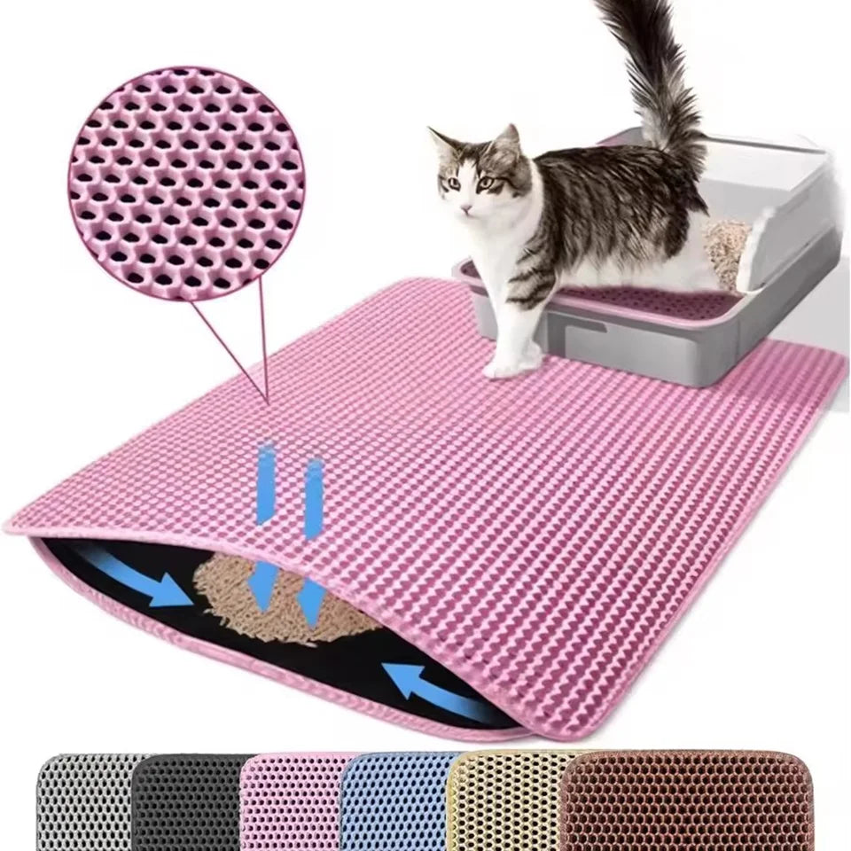 Tapis de litière pour chat imperméable double couche