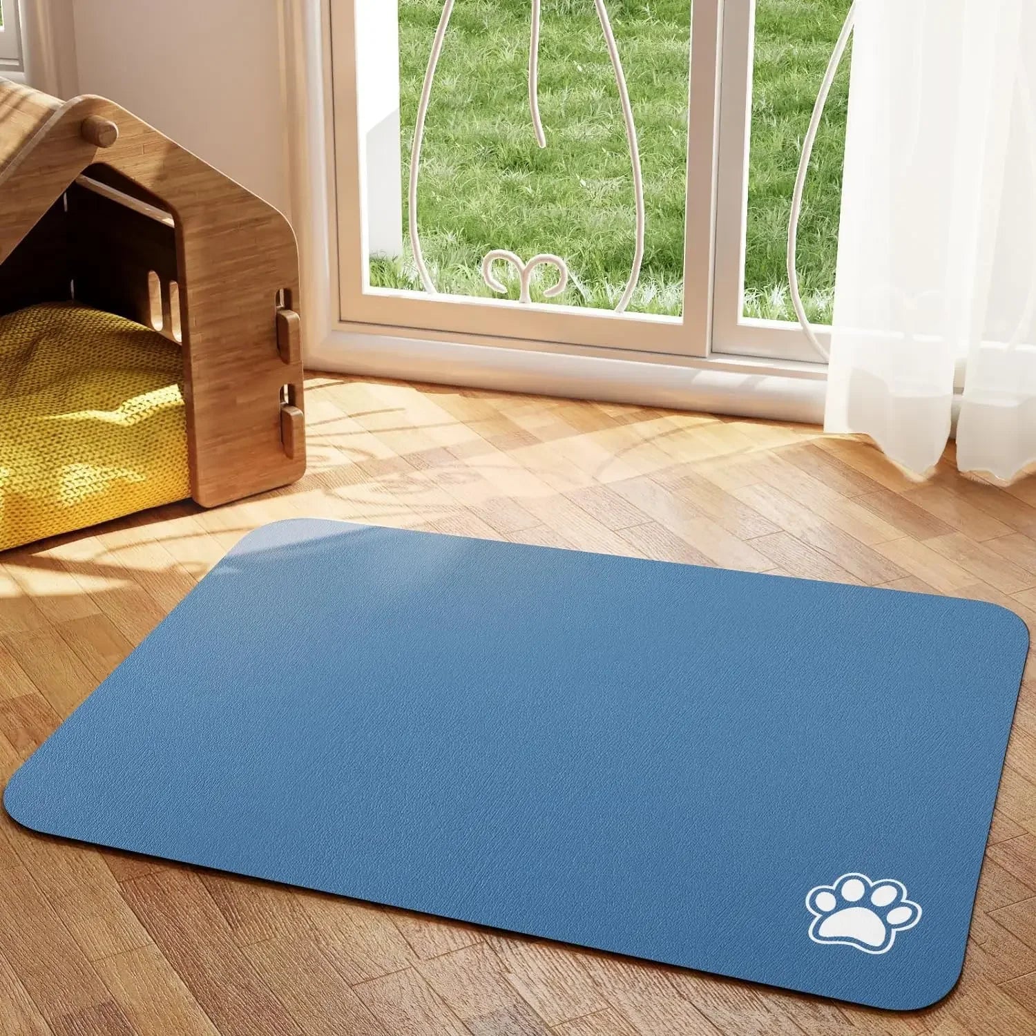Tapis d'alimentation absorbant antidérapant pour chien et chat