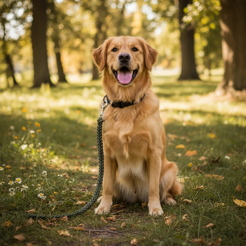 Laisse tressée 120 cm — pour chiens puissants