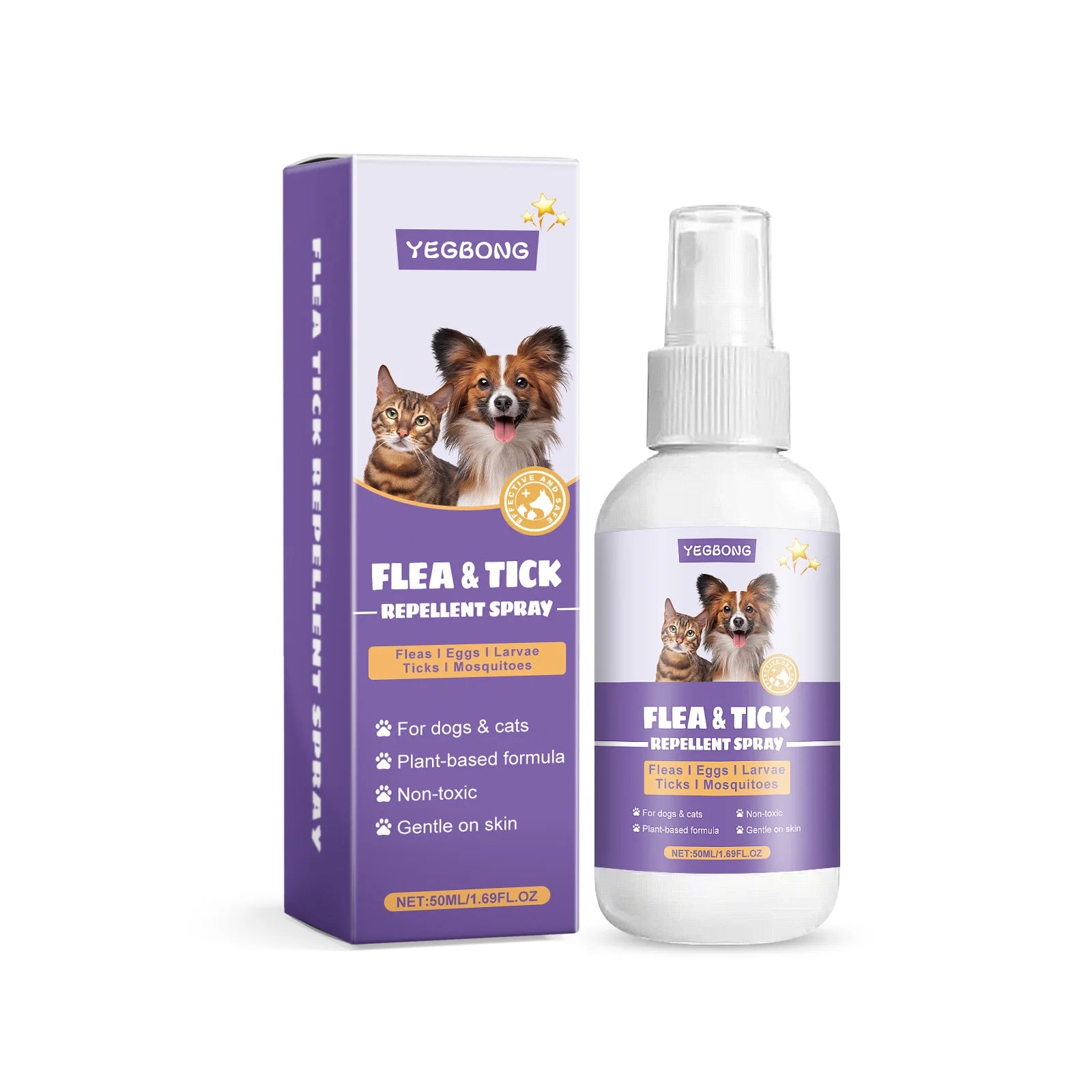 Spray anti-puces waterproof pour chien et chat — Soulage les démangeaisons