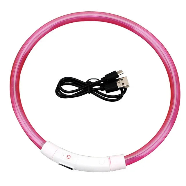 Collier Led lumineux Usb pour chien, chat 3 Modes lumière LED