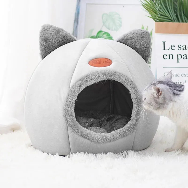 Nid de chat universel quatre saisons en forme de tête de chat