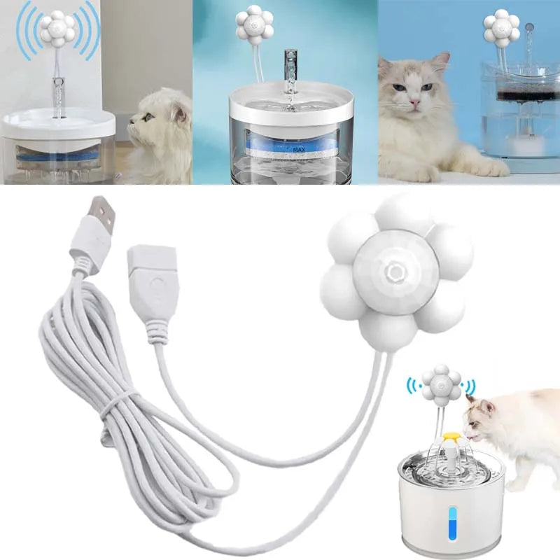 Fontaine d'eau intelligente pour animaux de compagnie, avec capteur de mouvement