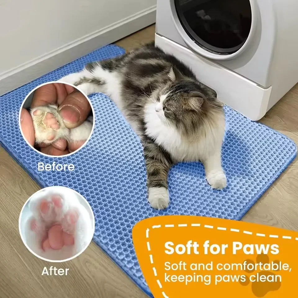 Tapis de litière pour chat imperméable double couche