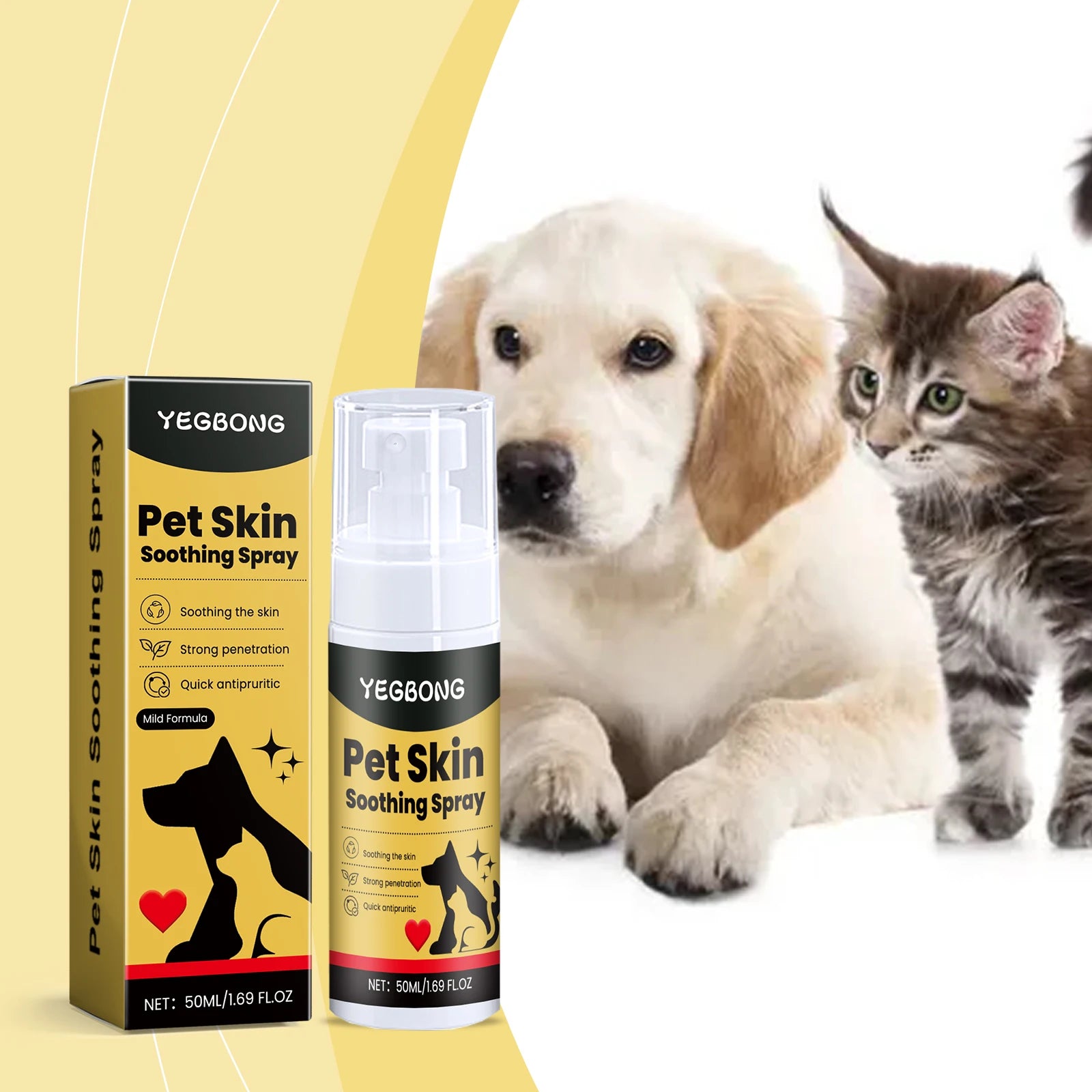 Spray soin cutané pour chien et chat — Anti-puces, cicatrisant et anti-démangeaisons