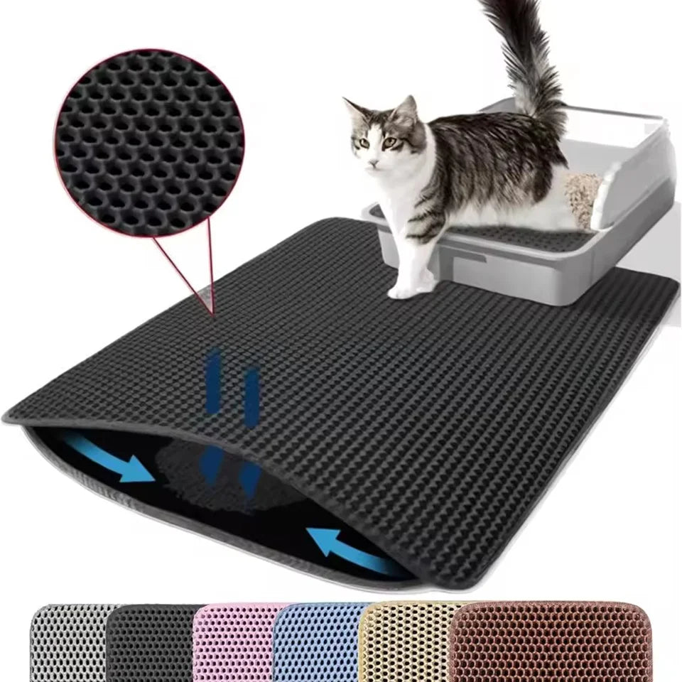 Tapis de litière pour chat imperméable double couche