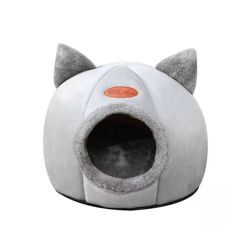 Nid de chat universel quatre saisons en forme de tête de chat