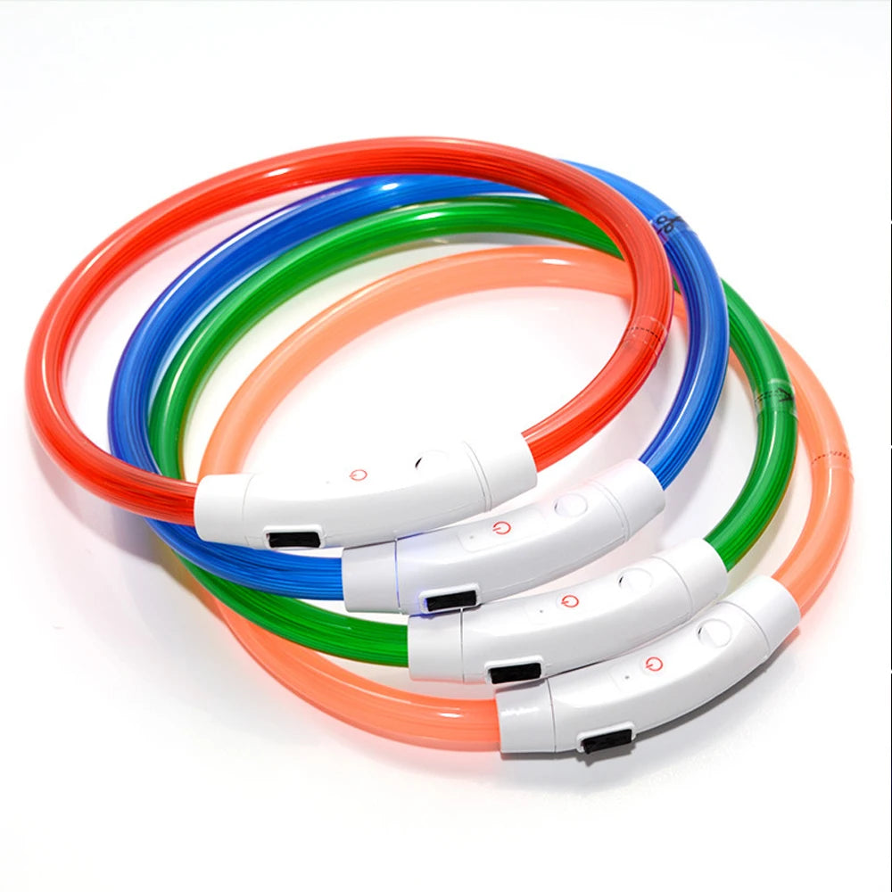 Collier Led lumineux Usb pour chien, chat 3 Modes lumière LED