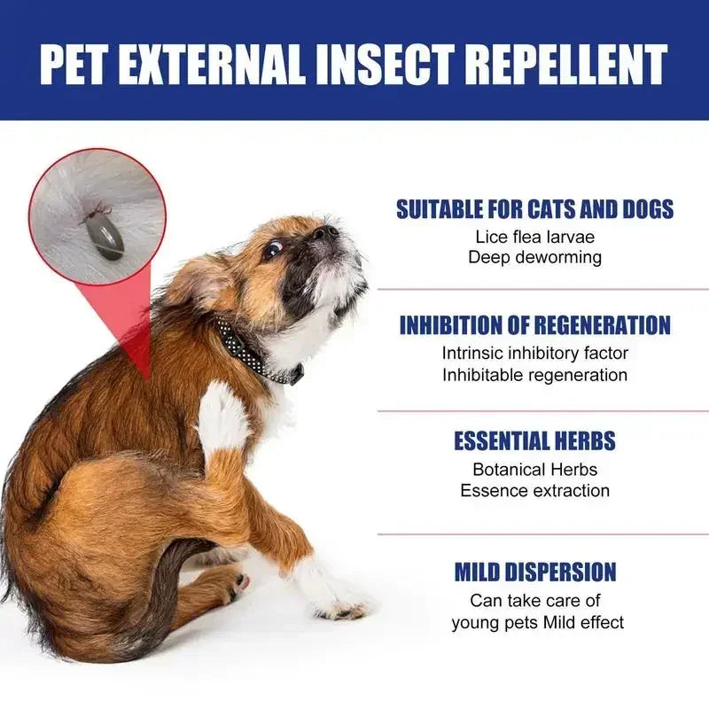 Spray anti-puces et anti-tiques pour chien et chat — Soulage les démangeaisons