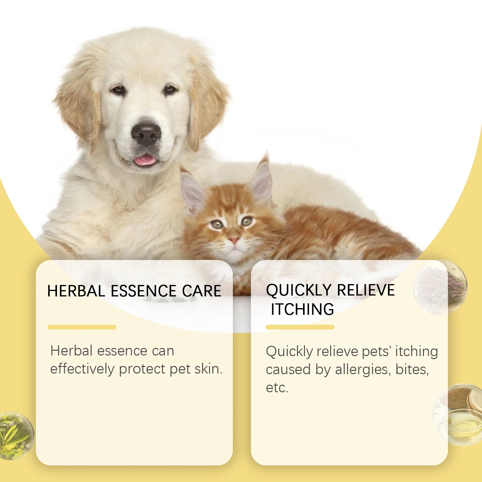 Spray soin cutané pour chien et chat — Anti-puces, cicatrisant et anti-démangeaisons