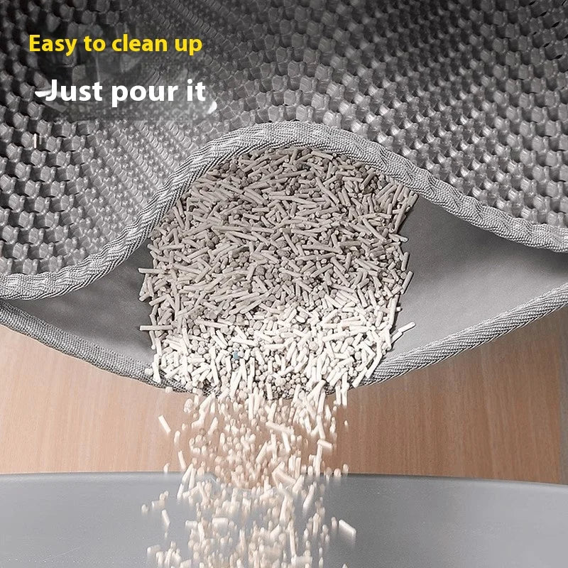Extra Large Cat Litter Mat, Durable, Waterproof, Double Layer, Non-Slip, Washable, Pet Floor Protector, Litter Box, Sand Stopper