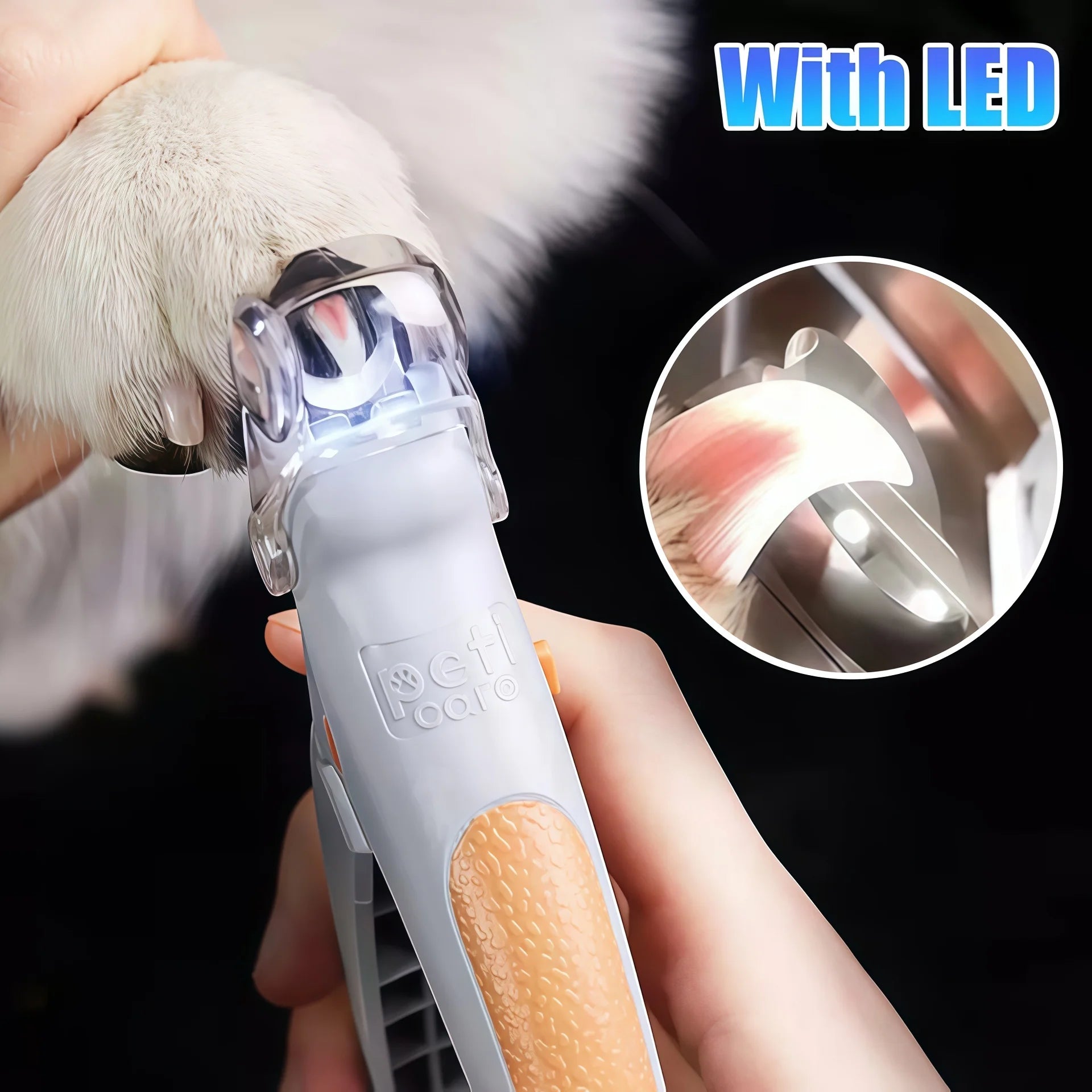 Coupe-ongles professionnel pour animaux de compagnie, avec lumière LED