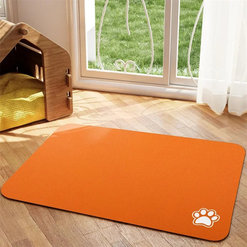Tapis d'alimentation absorbant antidérapant pour chien et chat
