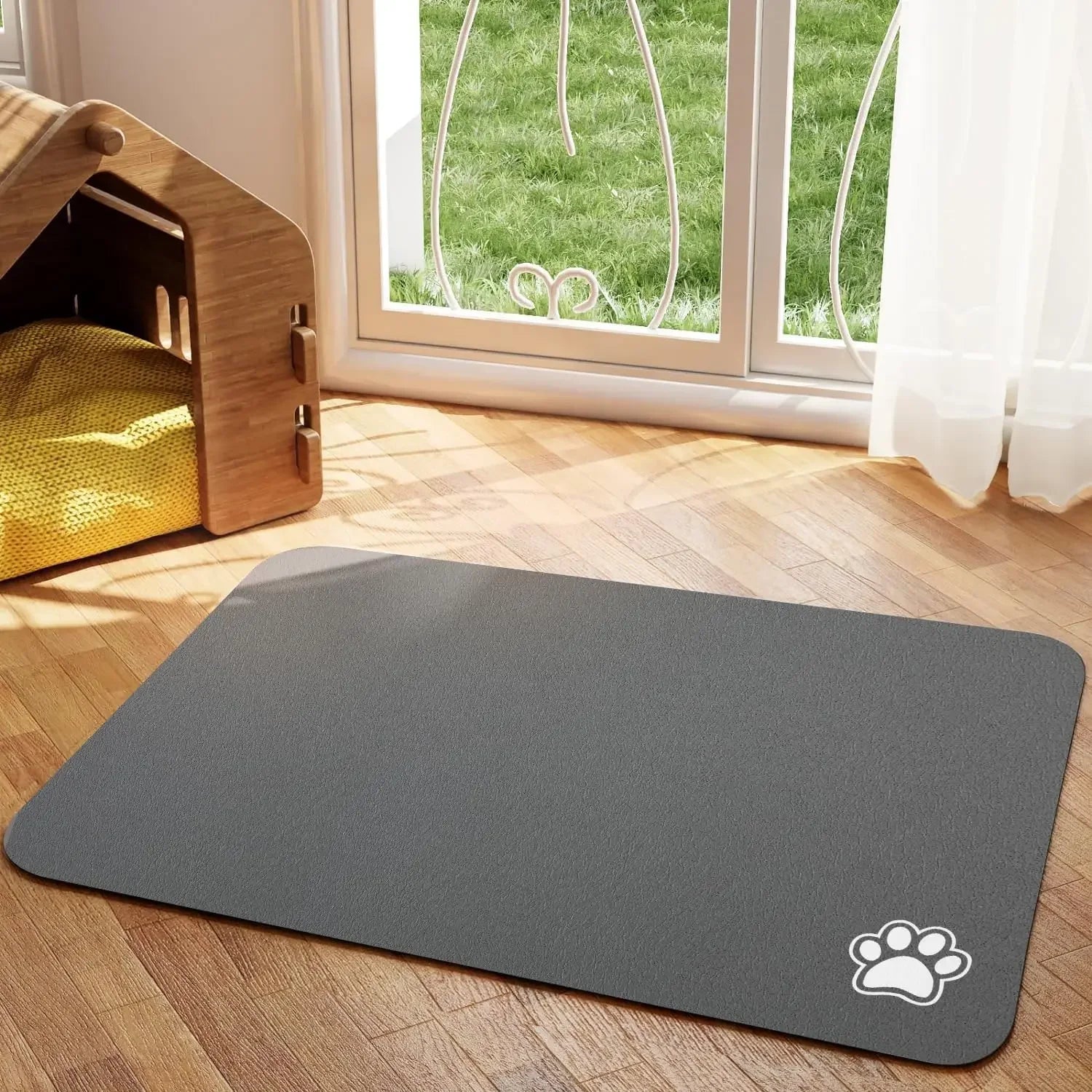 Tapis d'alimentation absorbant antidérapant pour chien et chat