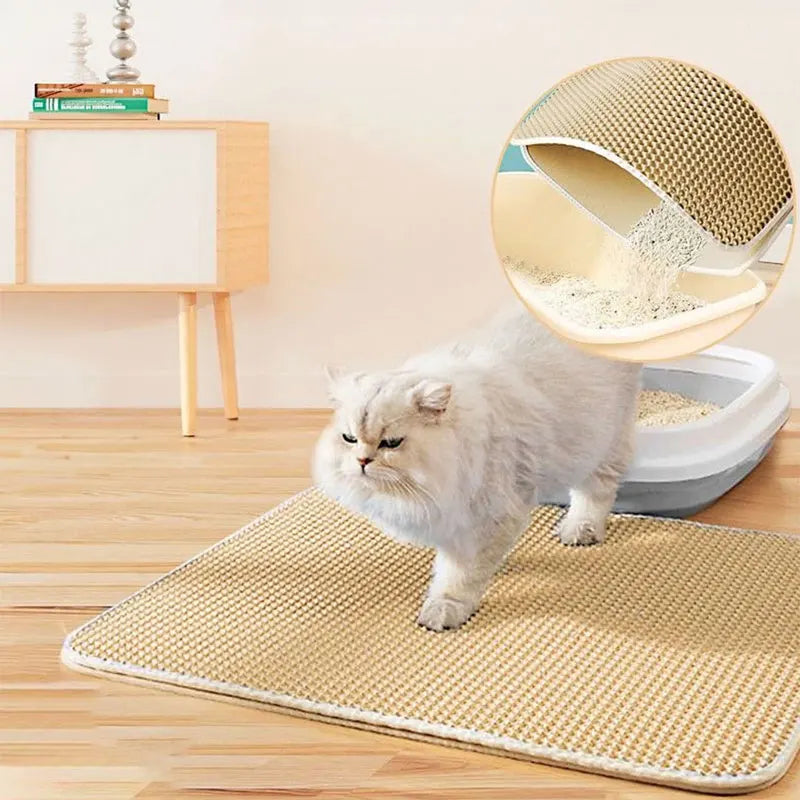 Litière imperméable pour chat, double couche