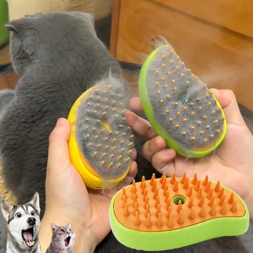 Brosse à vapeur électrique 3 en 1 pour chien et chat