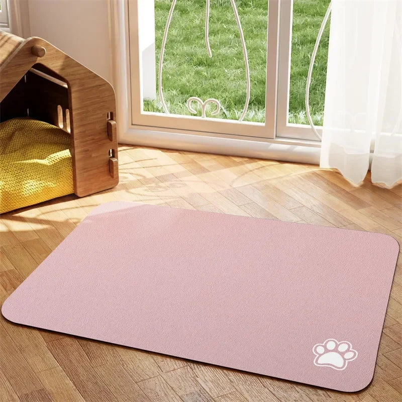 Tapis d'alimentation absorbant antidérapant pour chien et chat