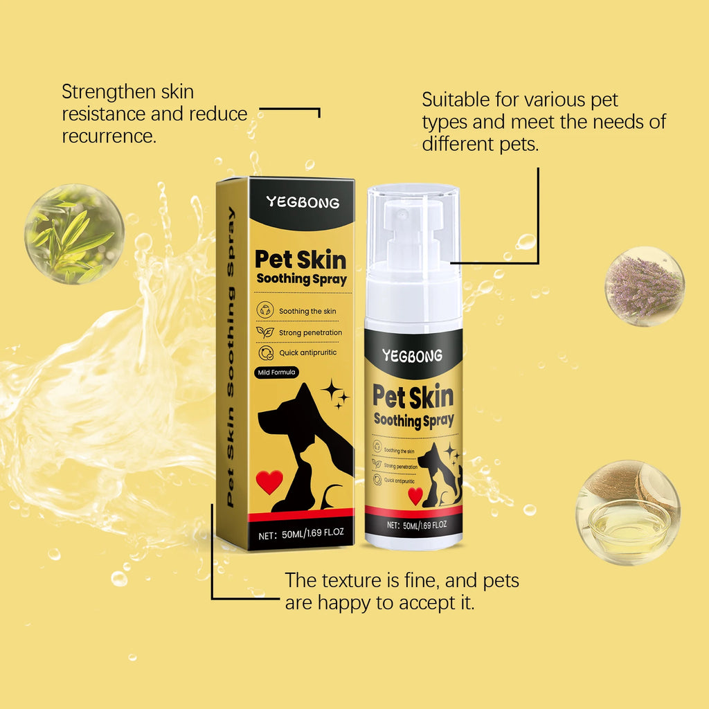 Spray soin cutané pour chien et chat — Anti-puces, cicatrisant et anti-démangeaisons