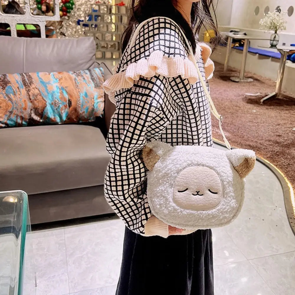 Sac à bandoulière en peluche pour femme